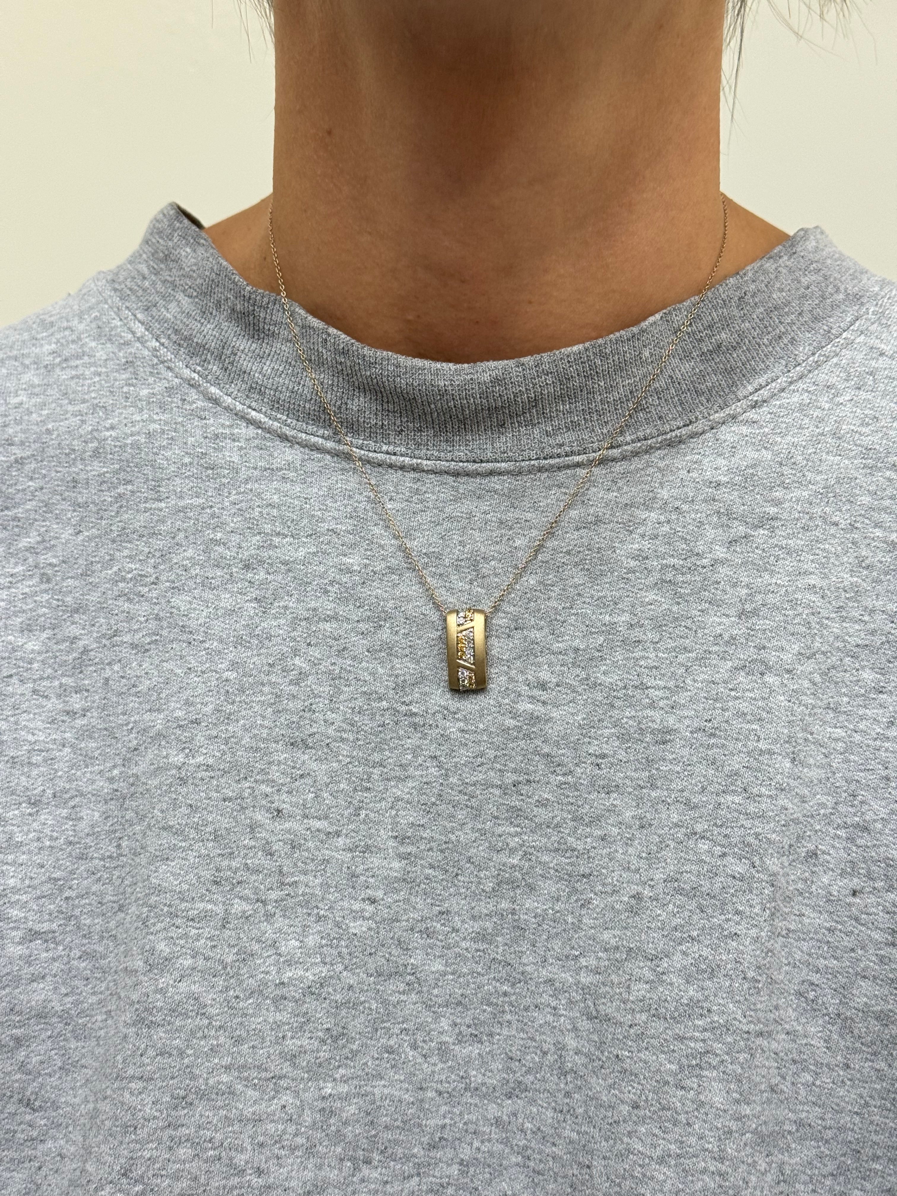 Kallati Diamond Yellow Sapphire 9k Gold Pendant Necklace