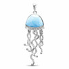 MarahLago Sterling Silver Larimar Jellyfish Pendant Necklace Retail $315