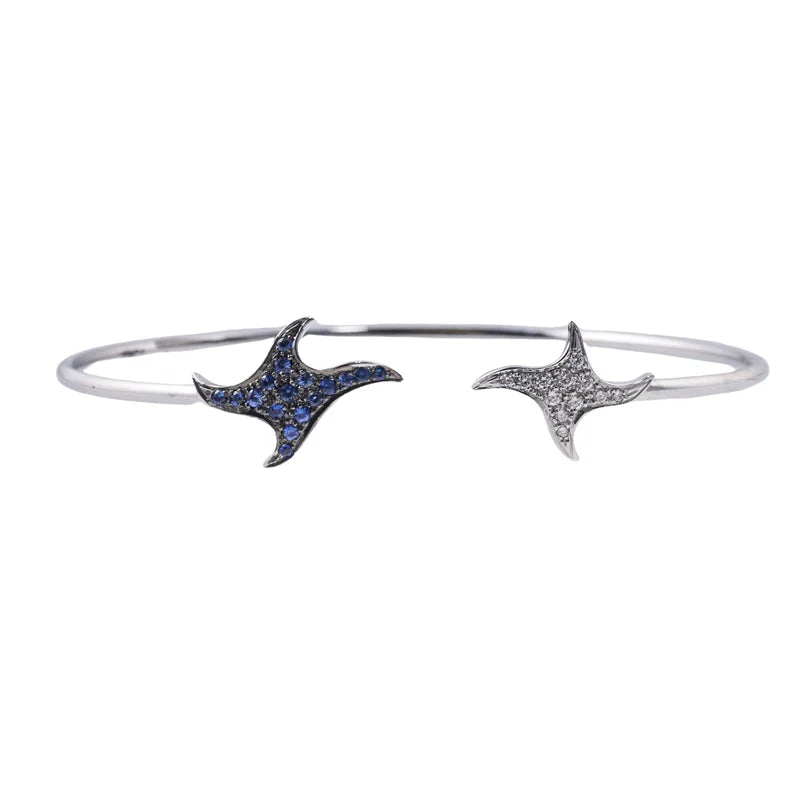 Mimi Milano Vega Sapphire Diamond Gold Cuff Bracelet