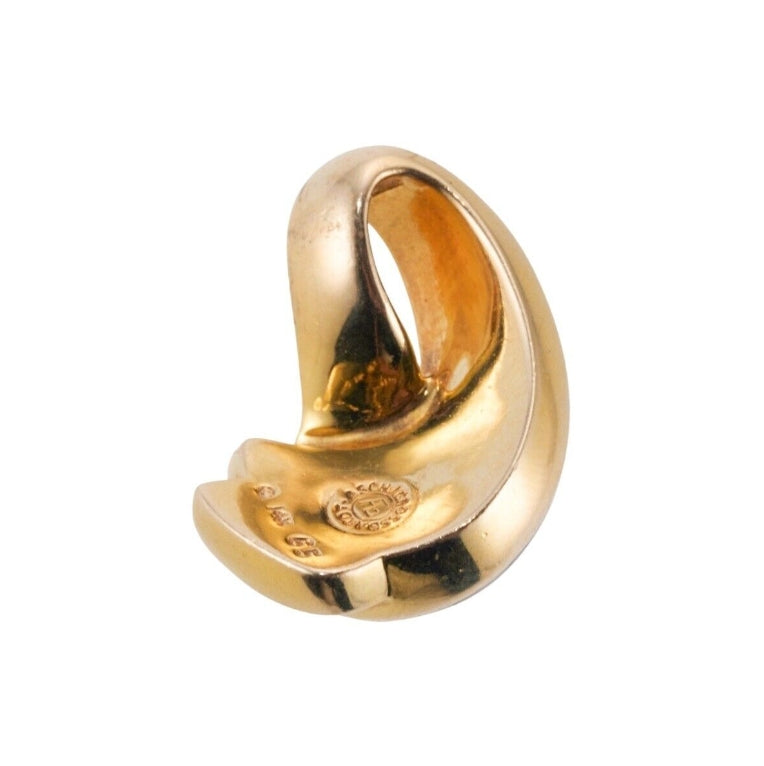 Asch Grossbardt Inlay Onyx MOP Diamond Gold Slide Pendant