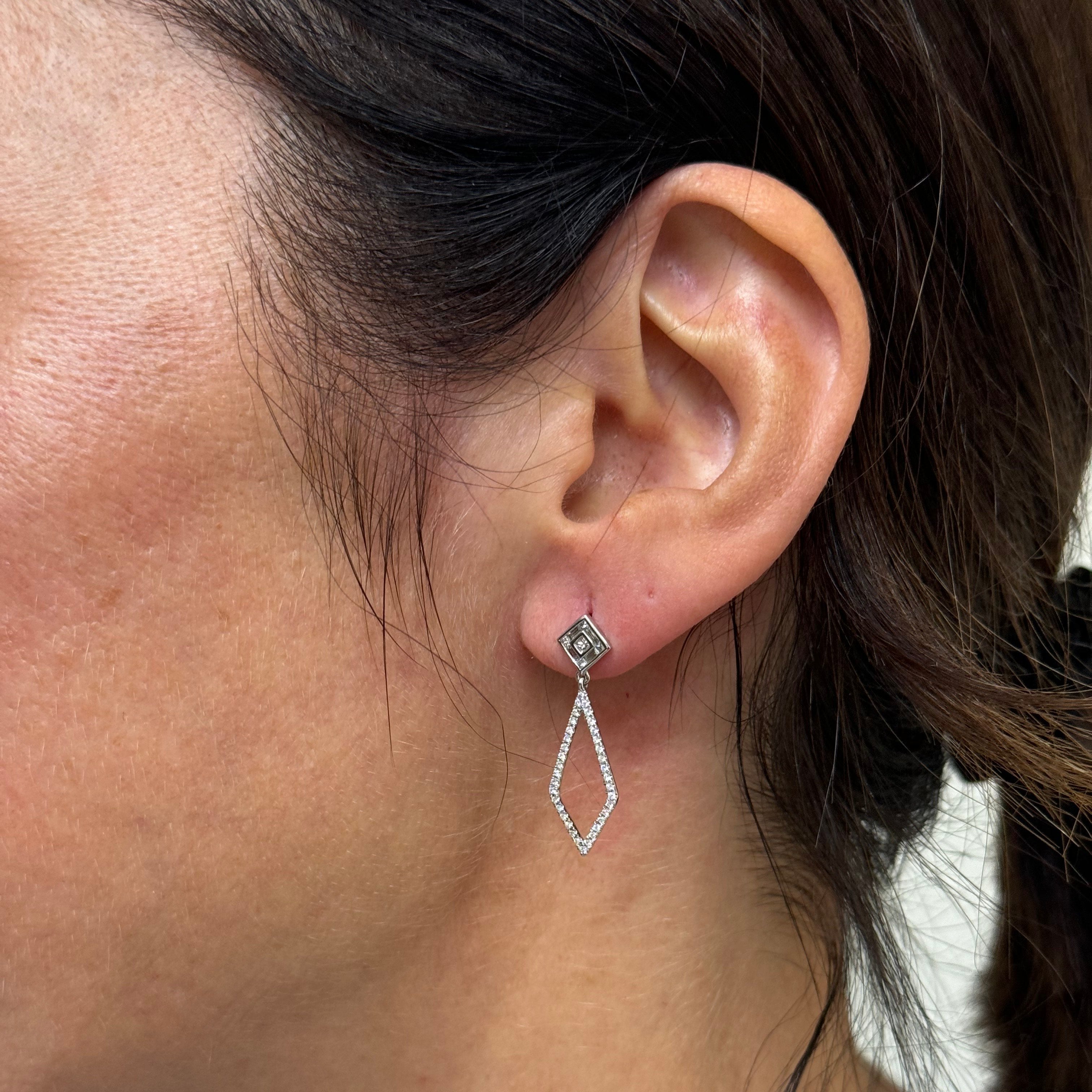 Kallati Diamond Gold Drop Earrings