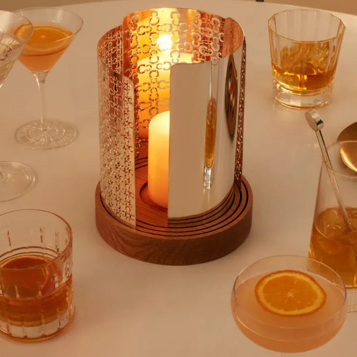 Large Christofle Iconik Hurricane Lamp Candle Holder B0421081102