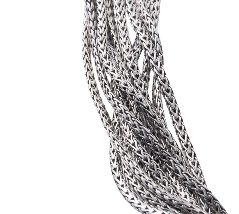 John Hardy Naga Sterling Silver Black Spinel Dragon Clasp Necklace OG-2530