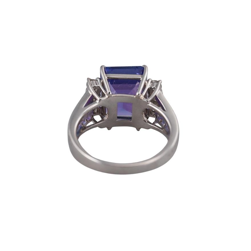 Platinum 6.64ct Tanzanite Diamond Ring