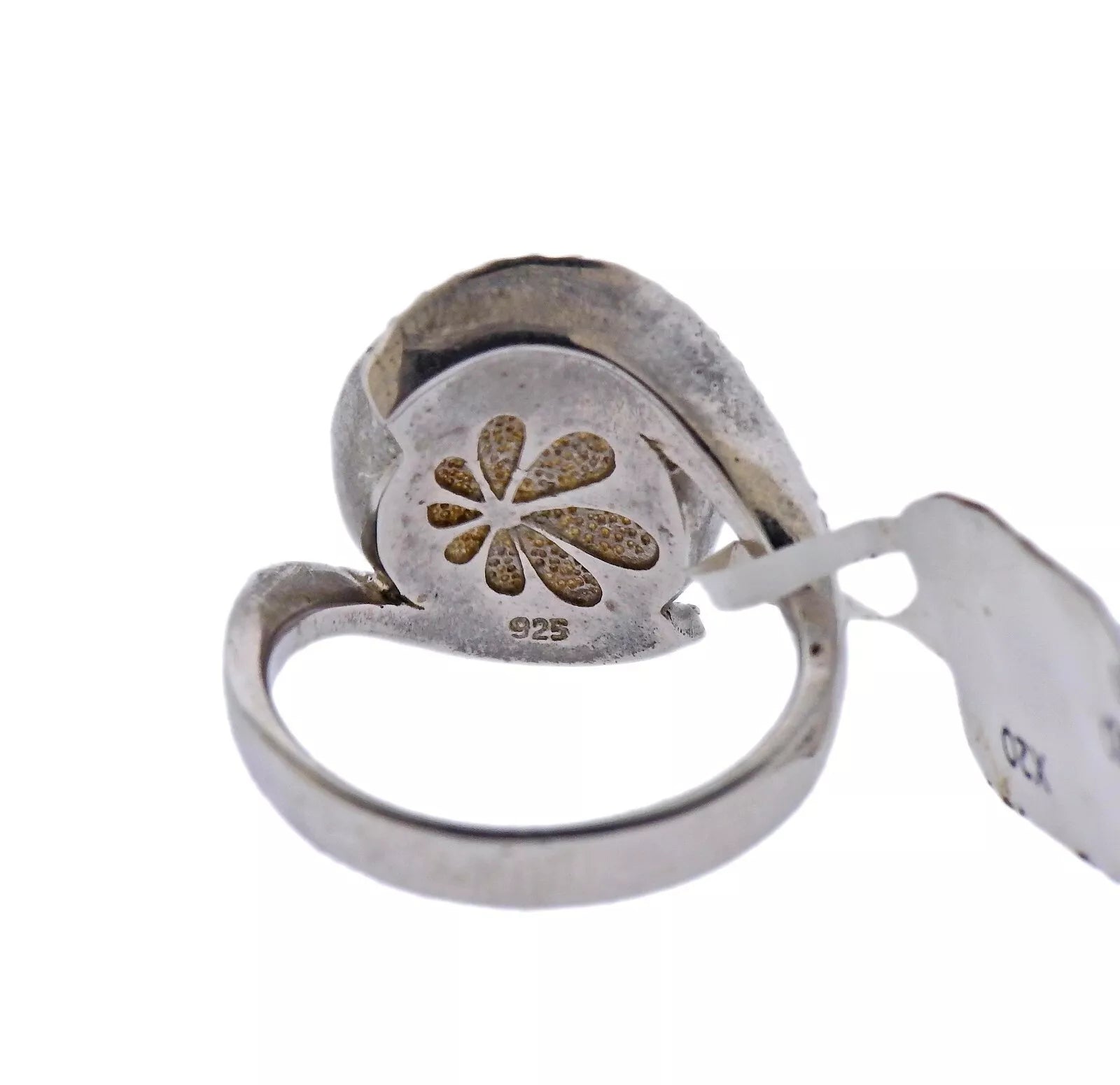 Marahlago Adella Sterling Silver Larimar White Sapphire Ring Retail $290 #011