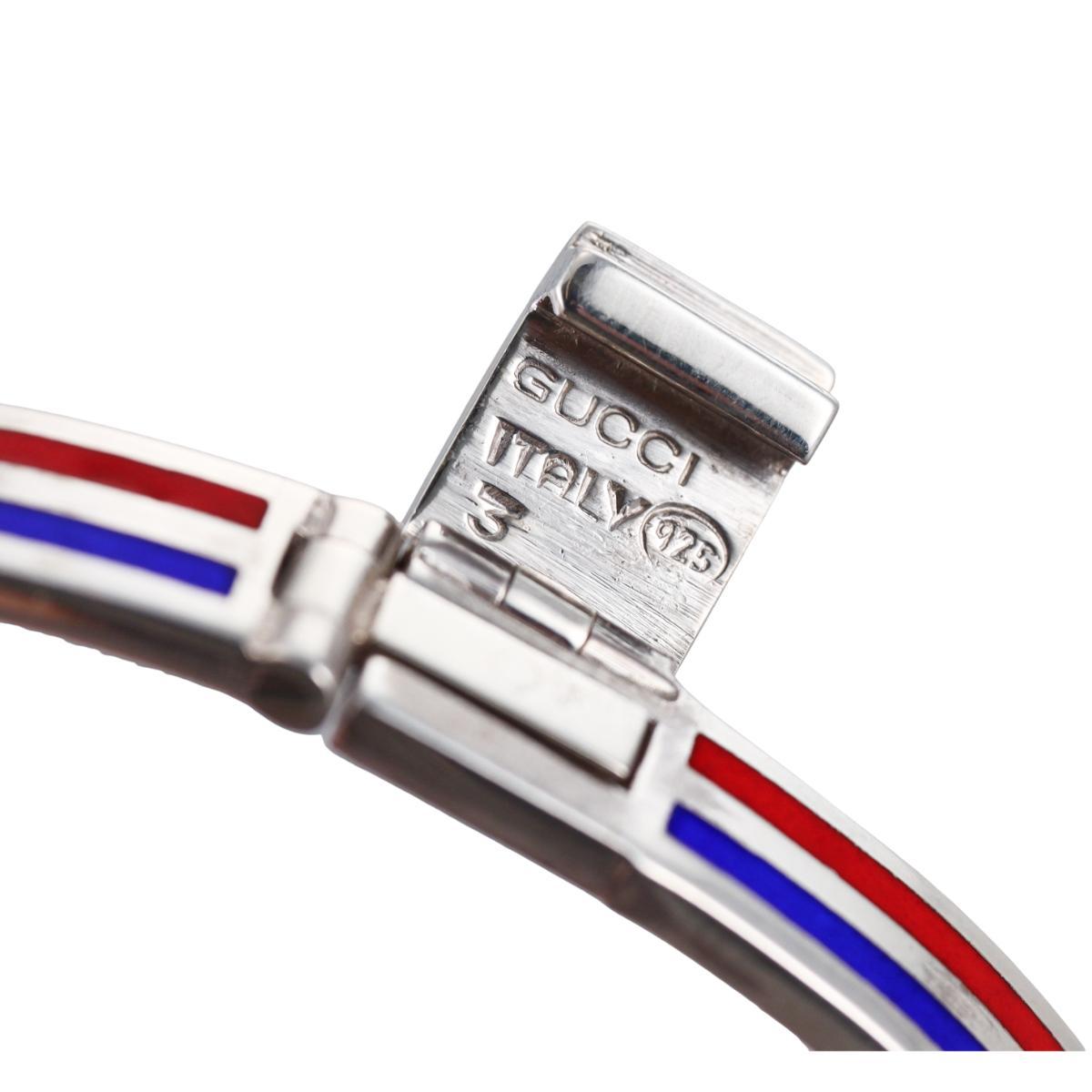 Vintage Gucci Sterling Enamel Bangle Bracelet