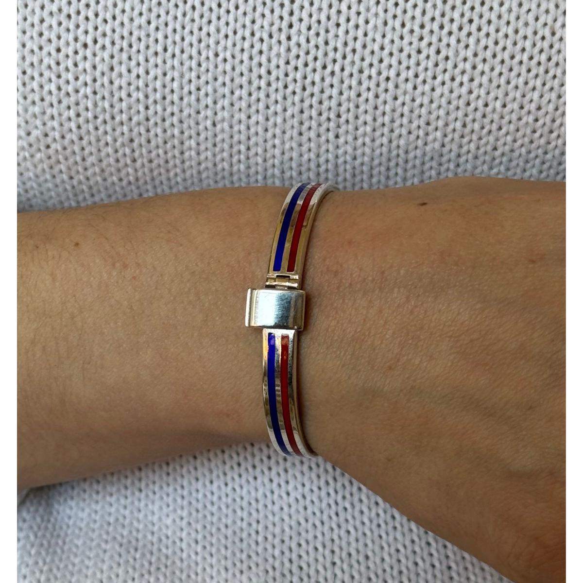 Vintage Gucci Sterling Enamel Bangle Bracelet