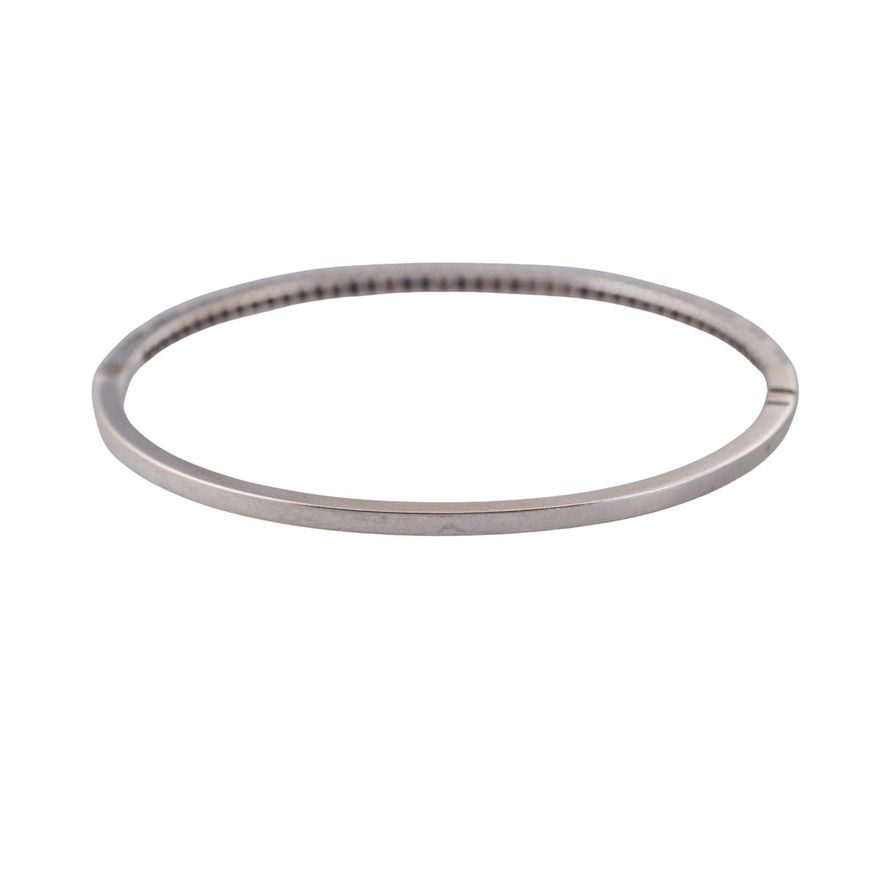 18k Gold Diamond Sapphire Bangle Bracelet