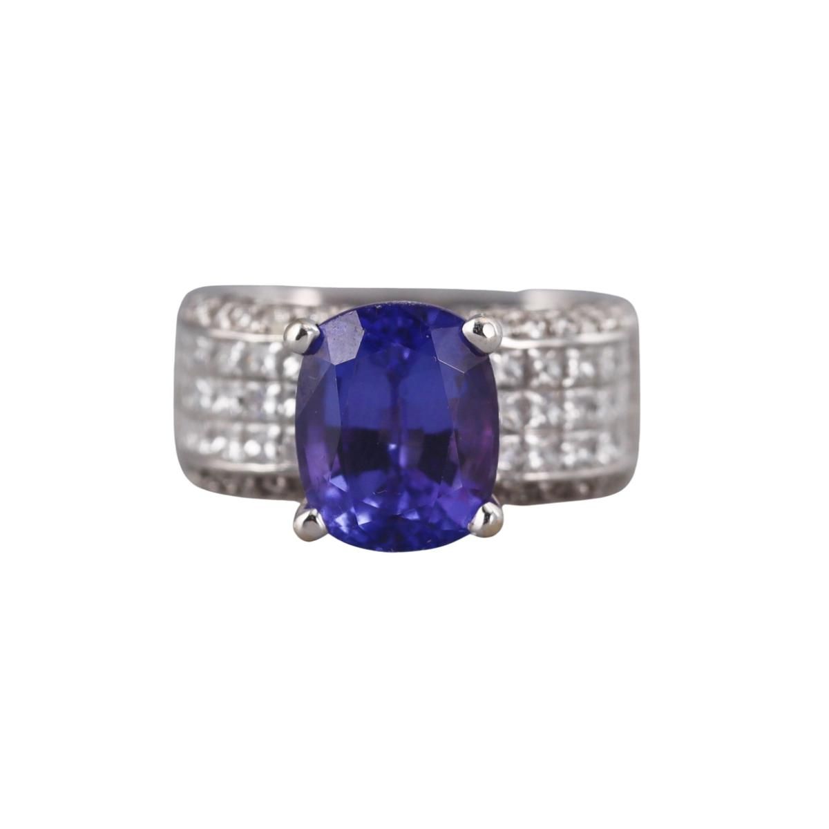 5.36ct Tanzanite Diamond 18k Gold Ring