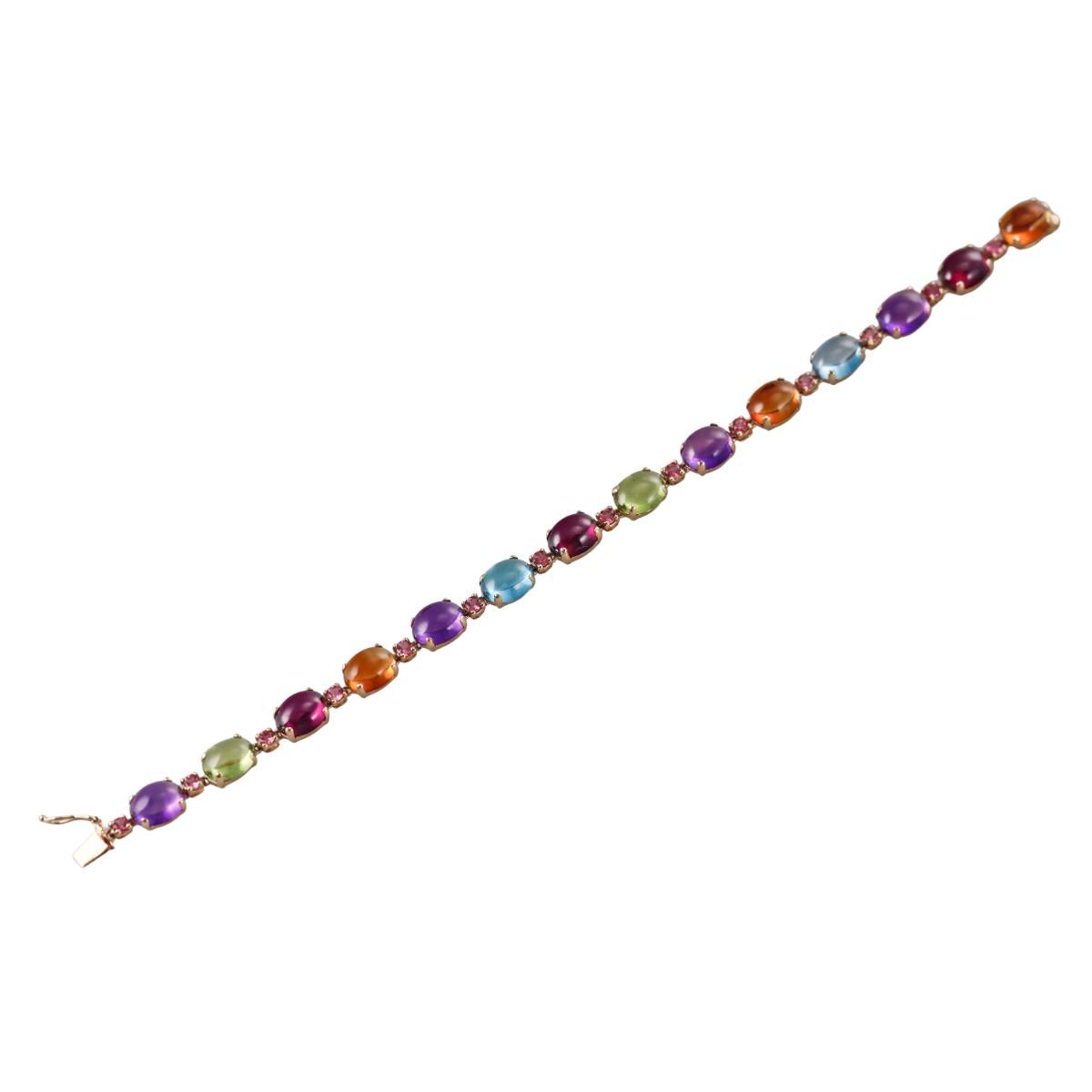 14k Gold Semi Precious Gemstone Bracelet