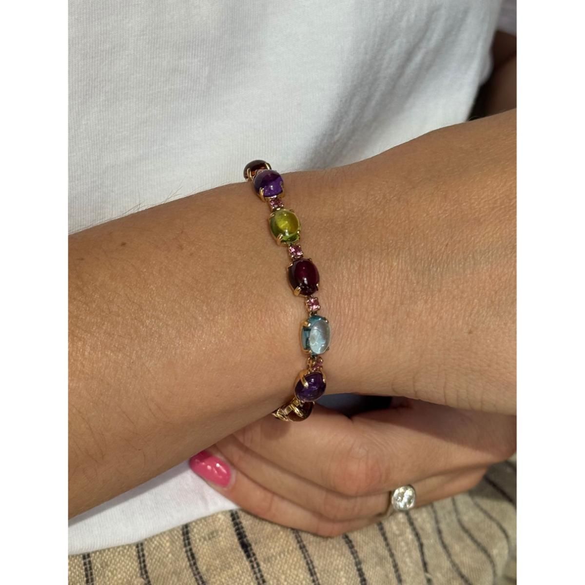 14k Gold Semi Precious Gemstone Bracelet