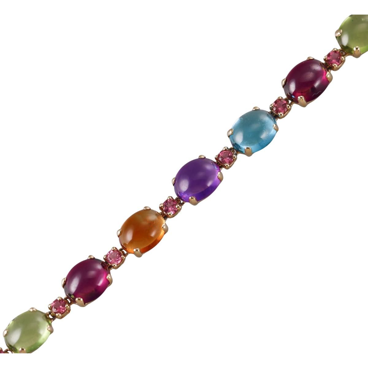14k Gold Semi Precious Gemstone Bracelet