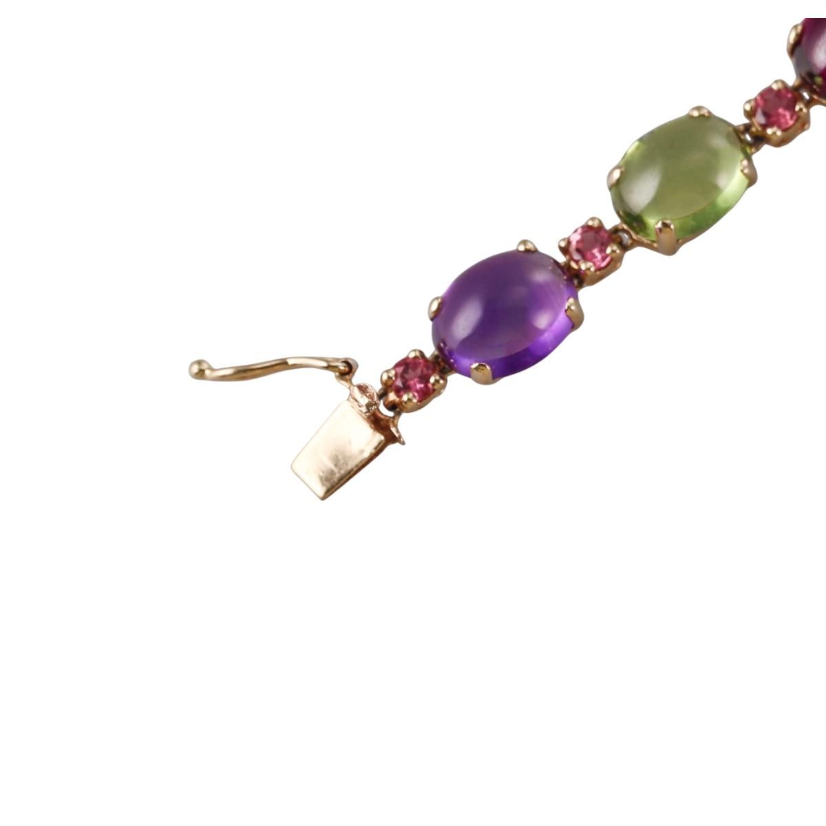14k Gold Semi Precious Gemstone Bracelet