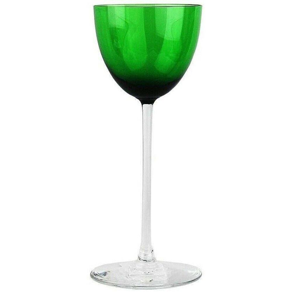 Baccarat Crystal Perfection Emerald Green Rhine Wine Glass Set of 6 1123136
