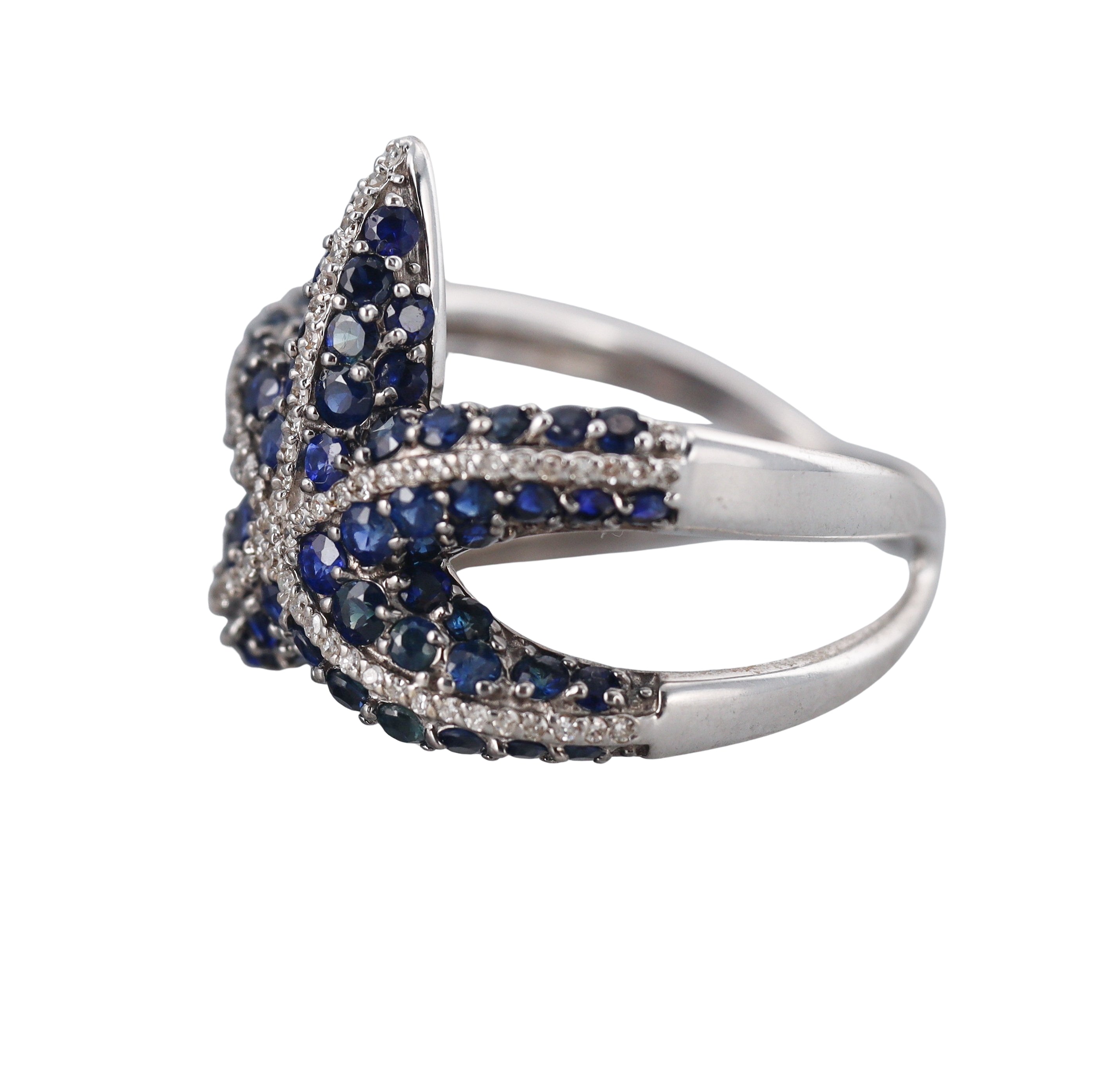 Effy 14k Gold Diamond Sapphire Starfish Ring