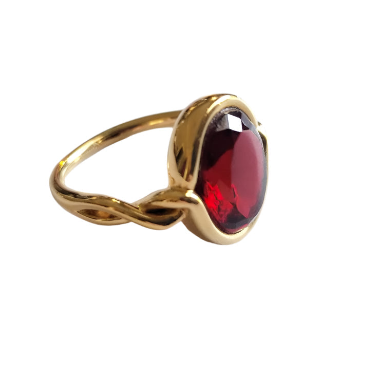 Baccarat Crystal Croise 18k Gold Vermeil Sterling Ring 2810736-1