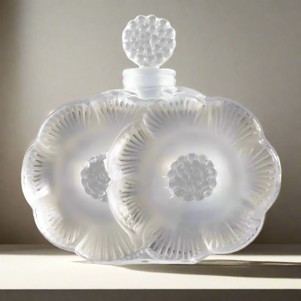 Lalique Crystal Two Flowers Perfume Bottle 1130100