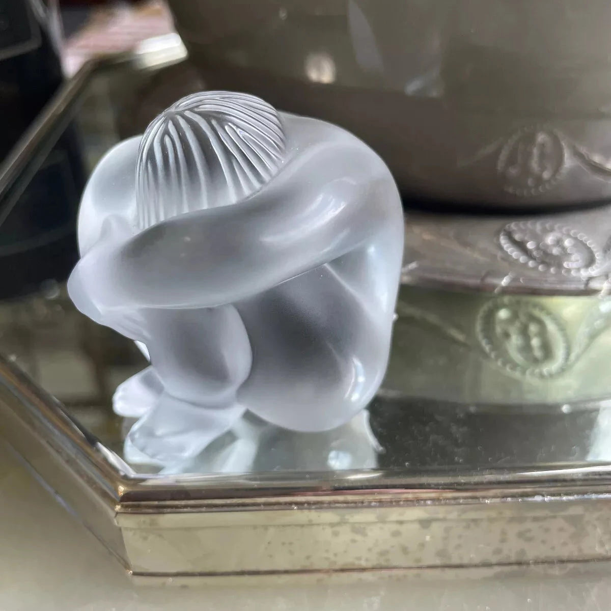 Lalique Crystal Figurine Nude Meditating 1192200
