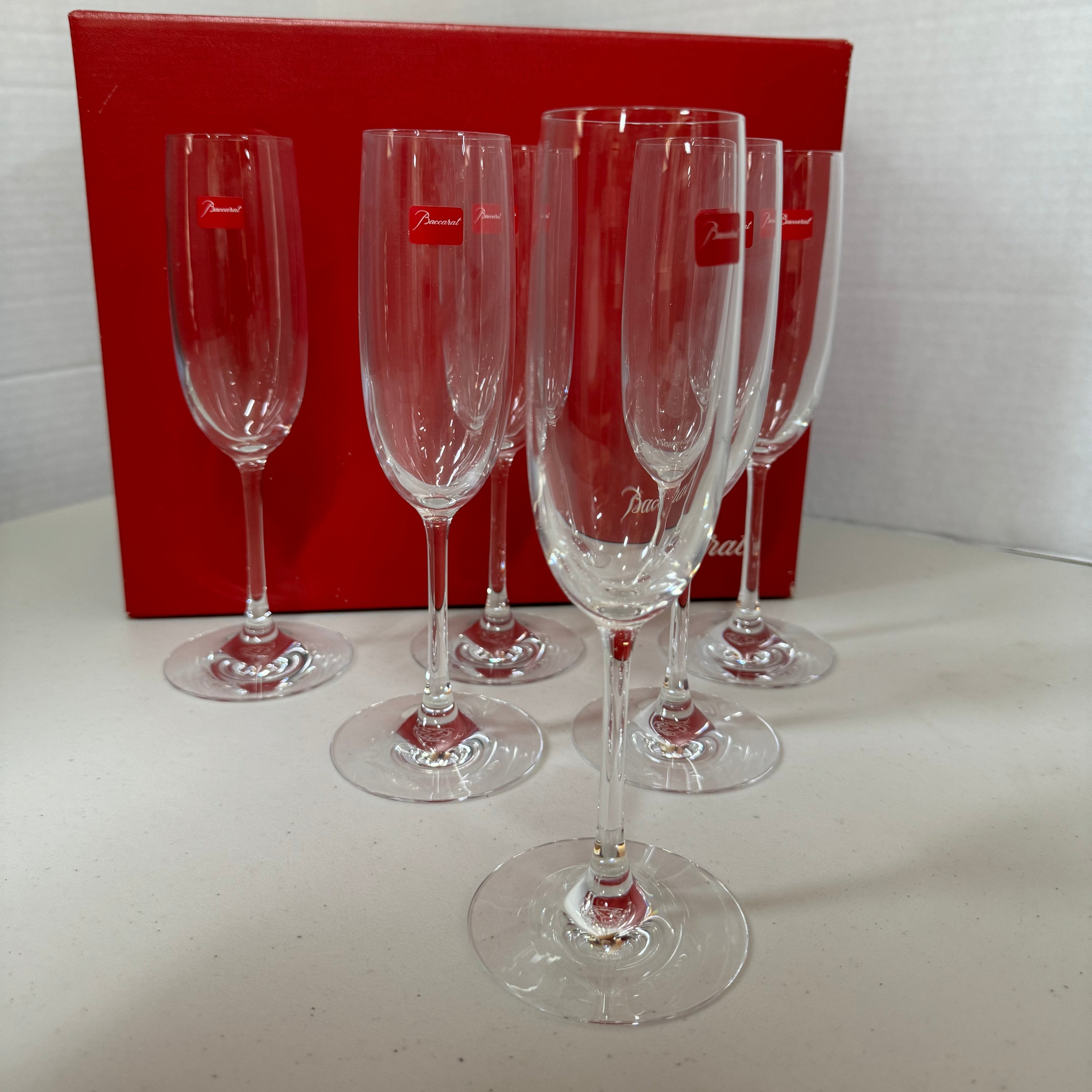 Baccarat Crystal Epicure Champagne Flutes Set of 6 2105623