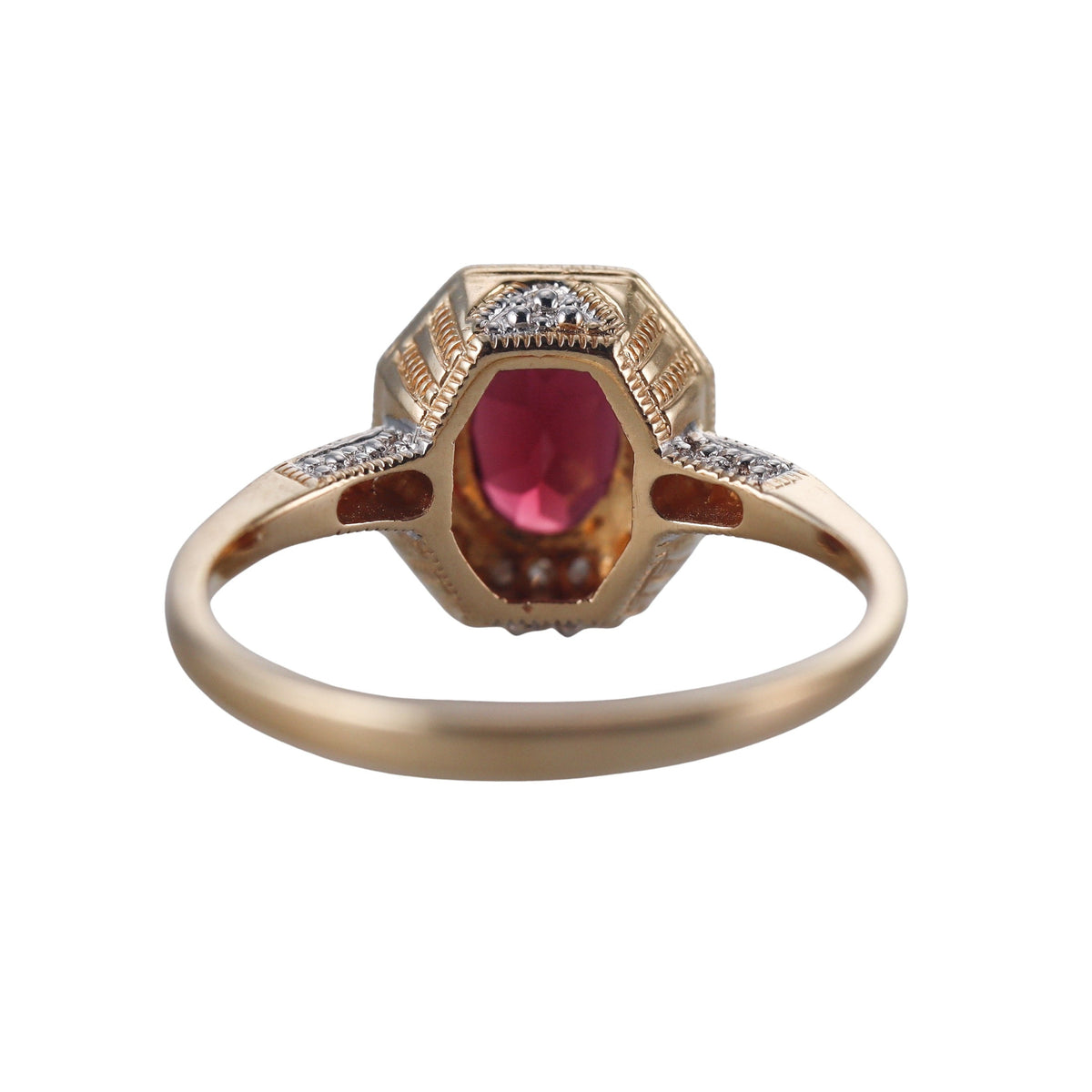 14k Gold Diamond Garnet Ring