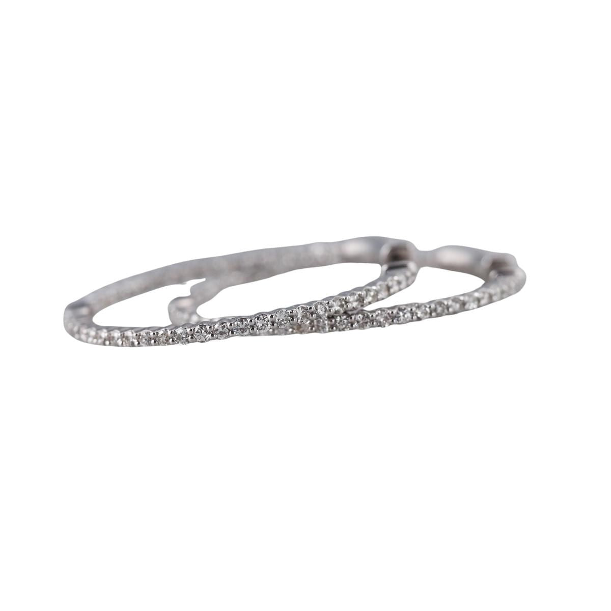 14k Gold Inside Out Diamond Hoop Earrings