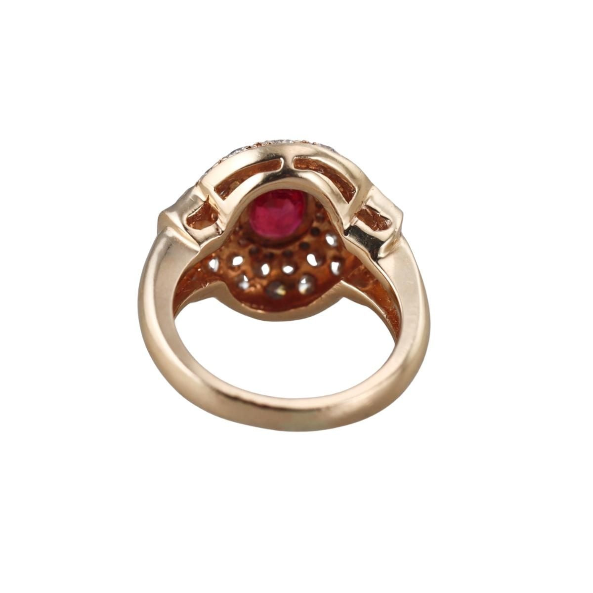 14k Gold Ruby Diamond Ring