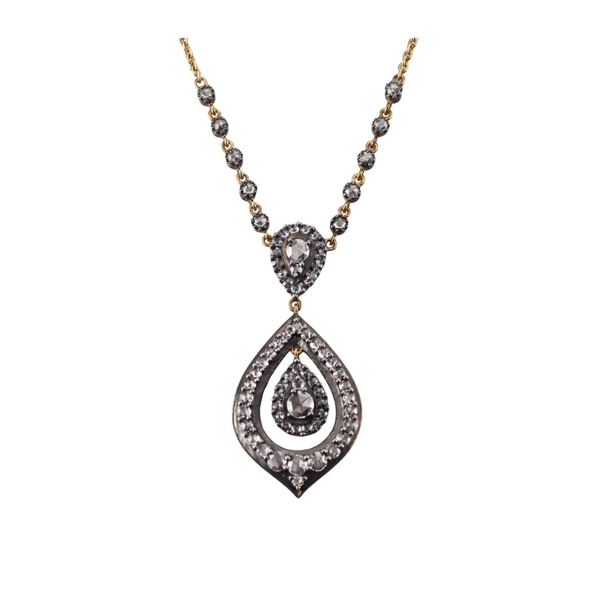 14k Gold Silver 3ctw Diamond Pendant Necklace