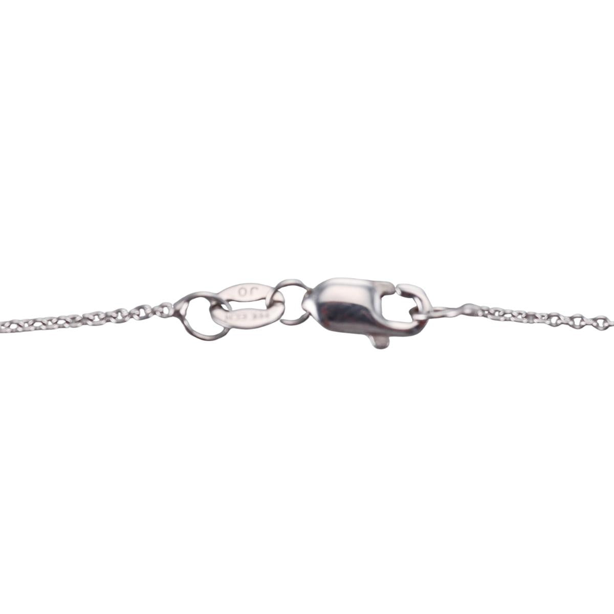 14k White Gold Diamond Hamsa Hand Pendant Necklace