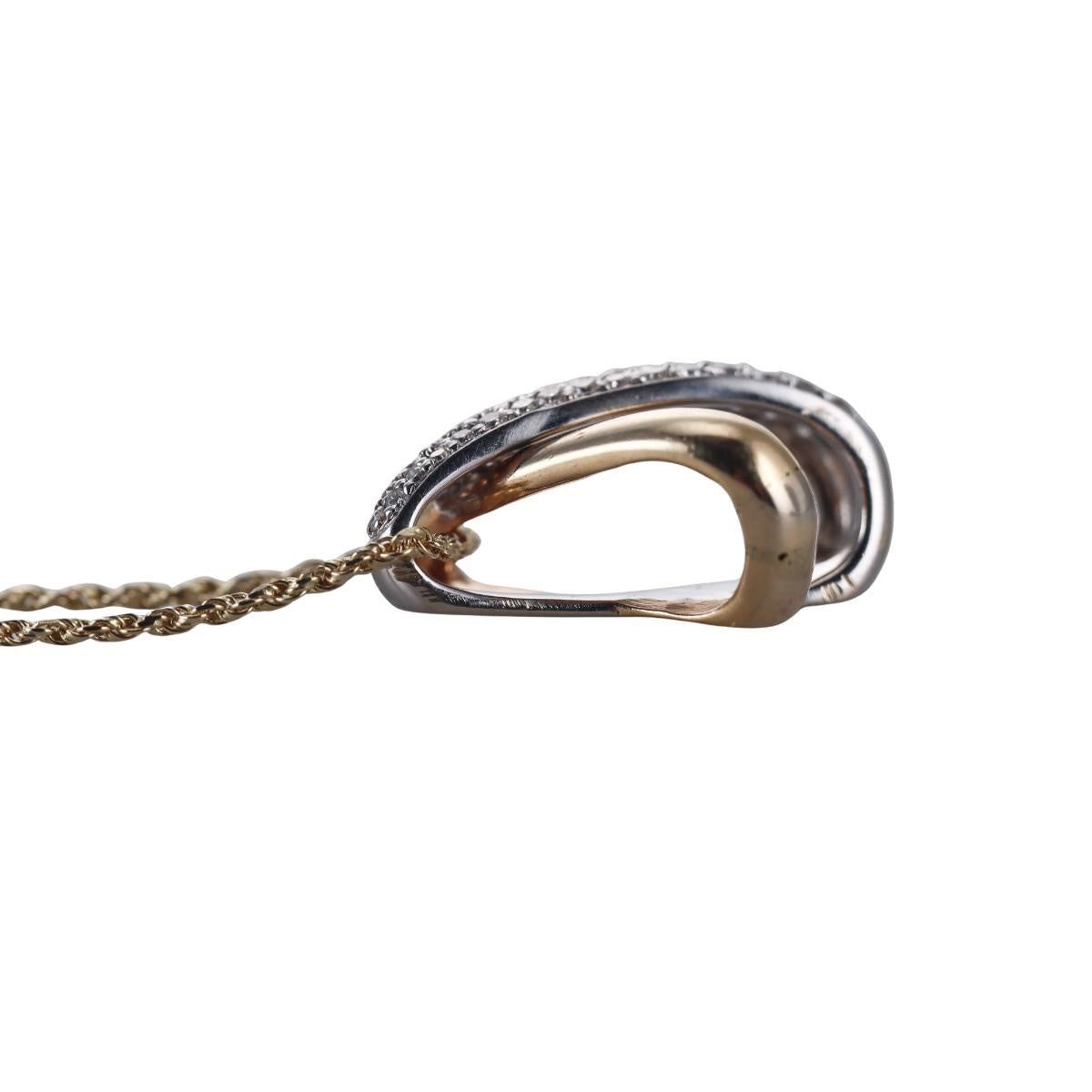 14k Yellow/White Gold Diamond Pendant Necklace