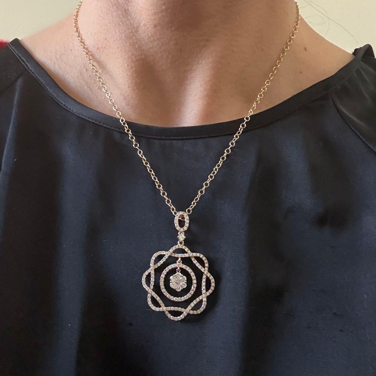 14k Yellow Gold Diamond Pendant Necklace