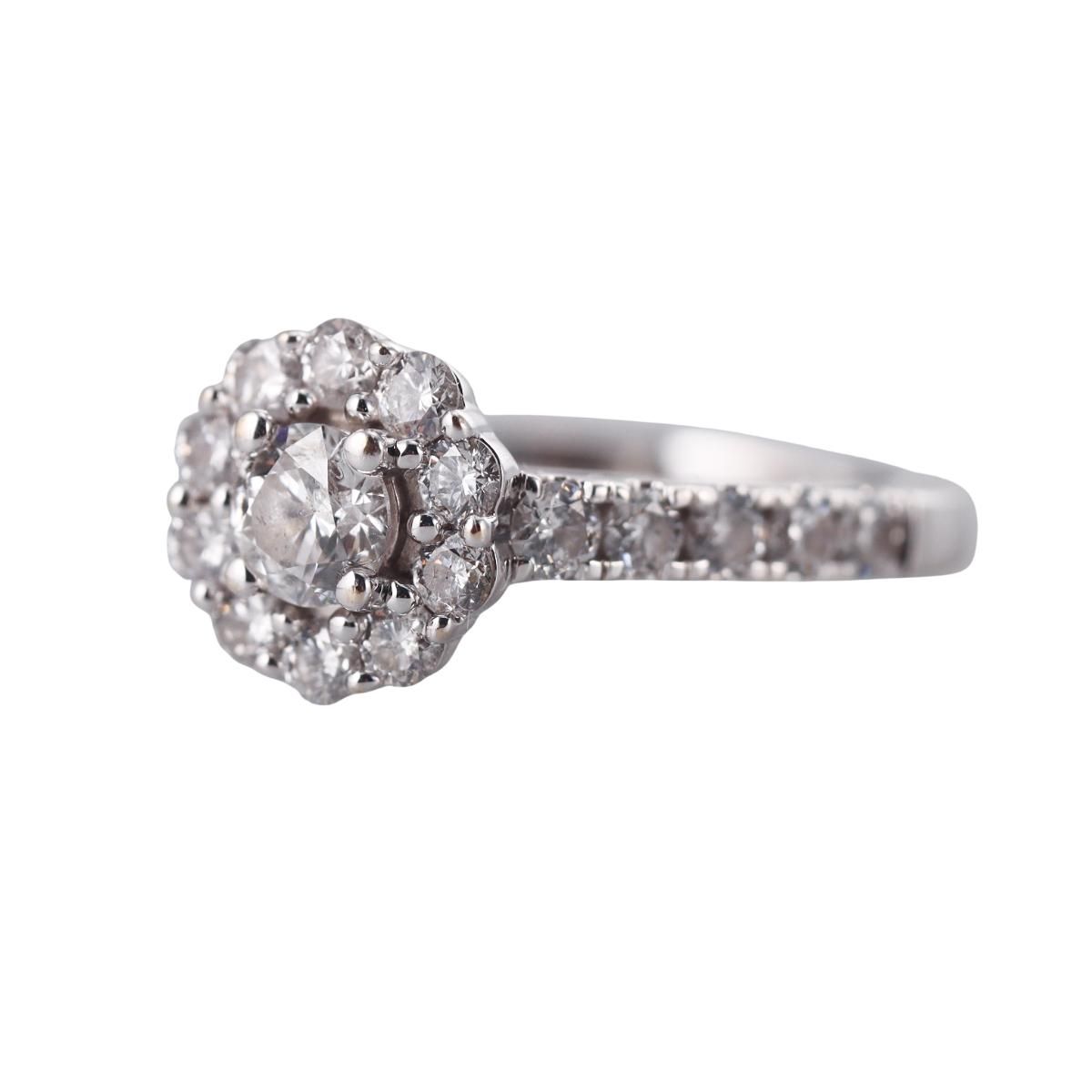 IGI Certified Marchesa 18k Gold Diamond Engagement Ring