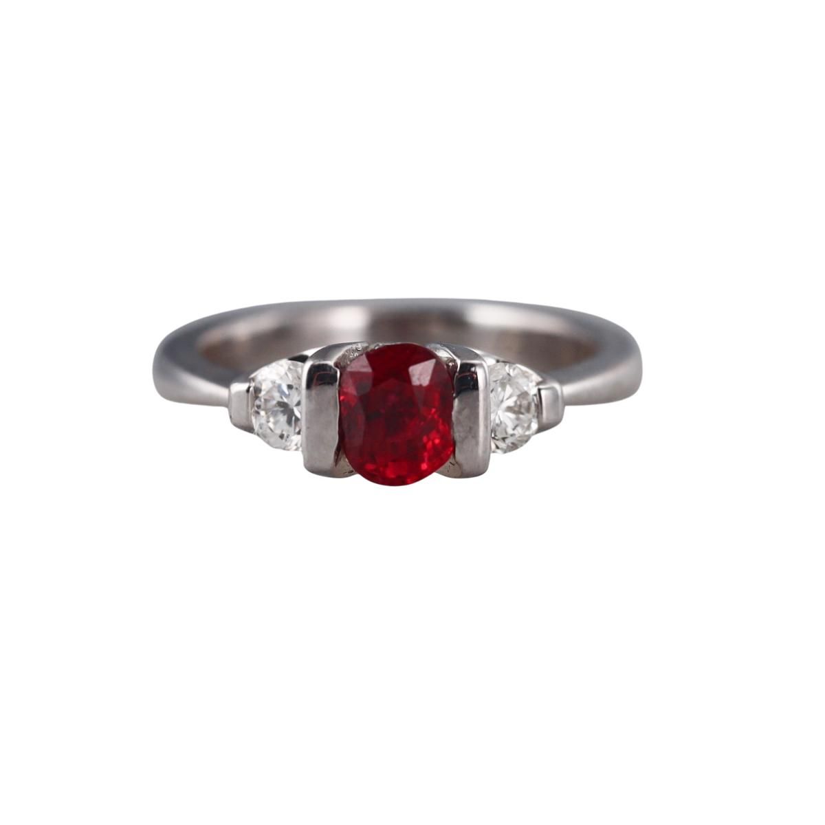 18k Gold Diamond Ruby Ring