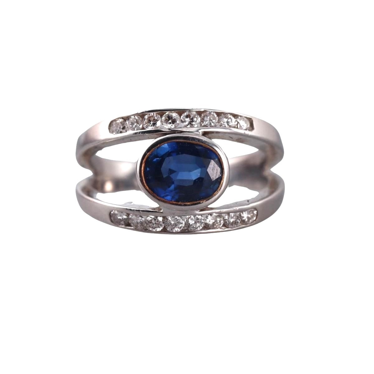 1.74ct Sapphire Diamond Gold Ring