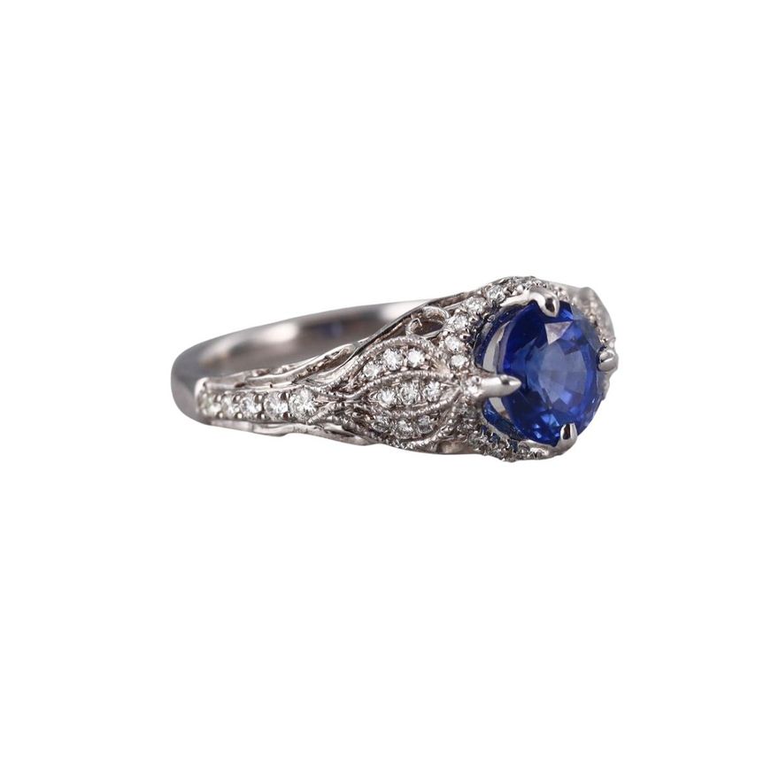 14k Gold Diamond 1.80ct Sapphire Ring