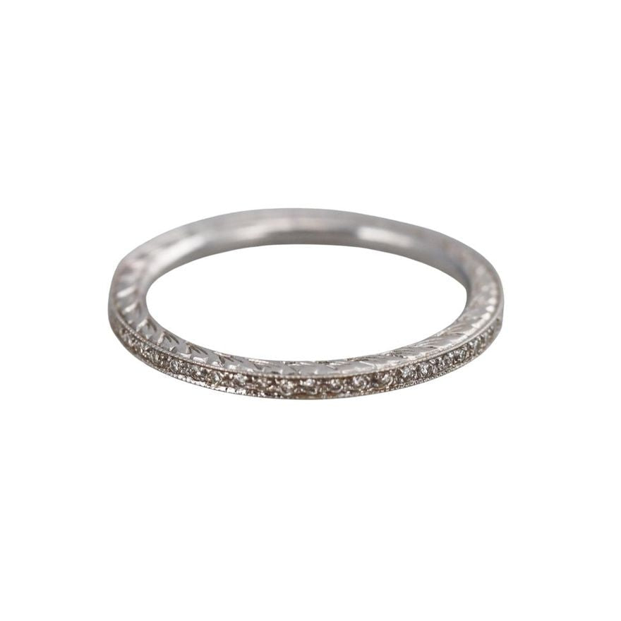 18k Gold Diamond Thin Wedding Band Ring