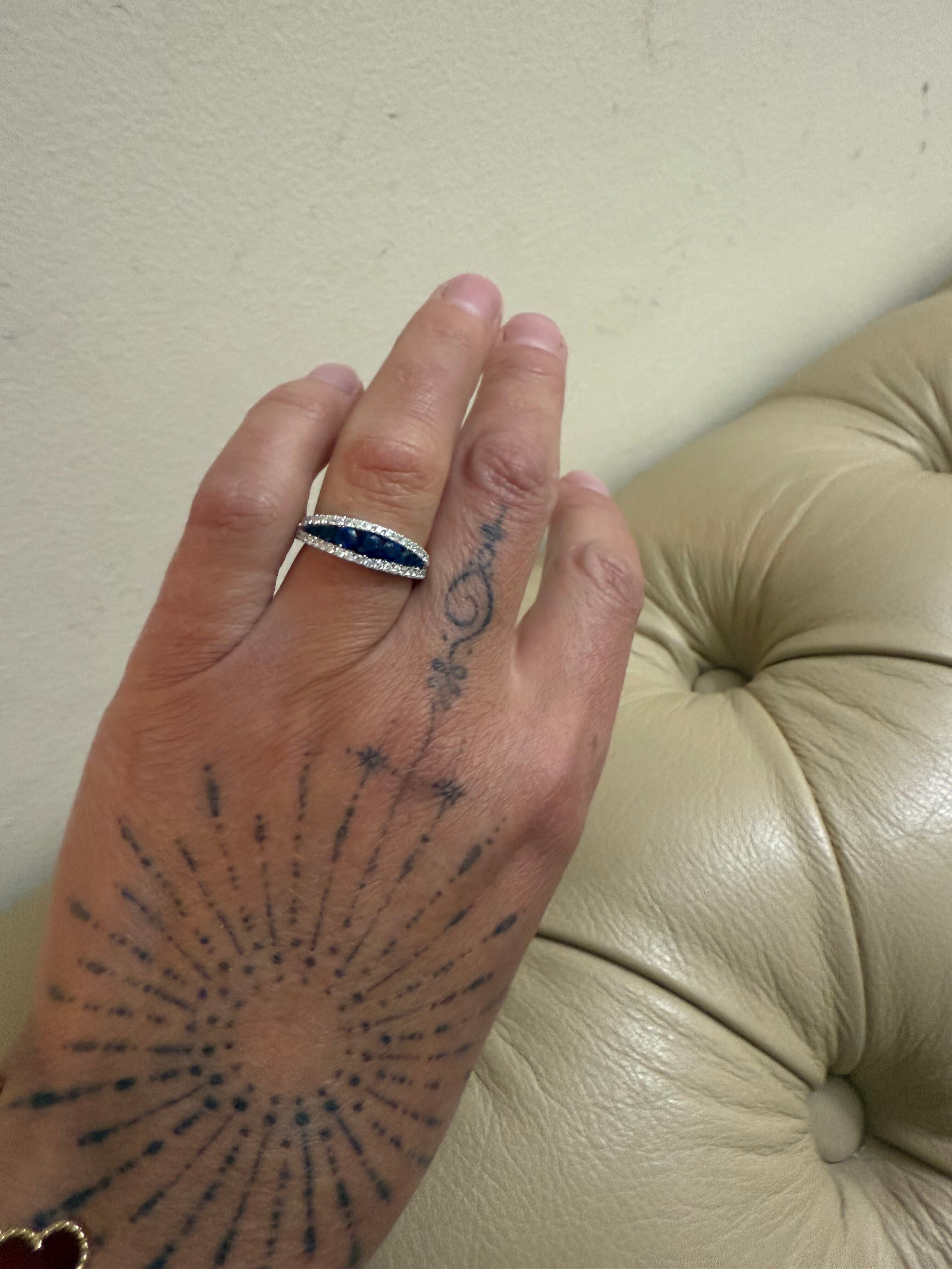 18k Gold Sapphire Diamond Ring