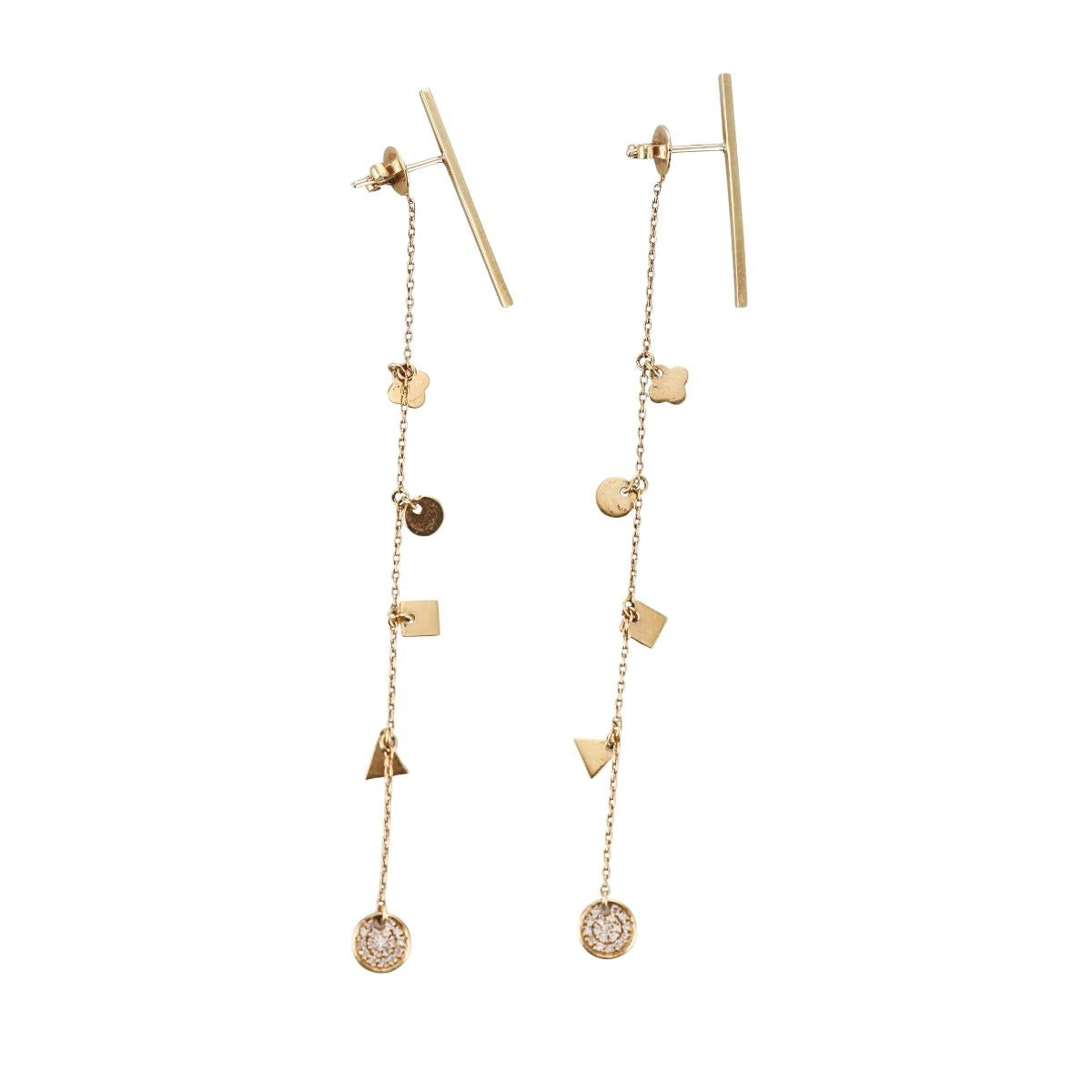 18k Yellow Gold Diamond Drop Earrings
