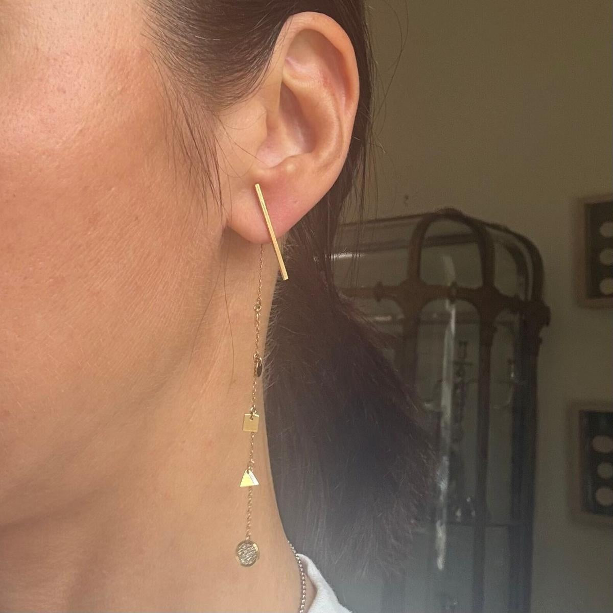 18k Yellow Gold Diamond Drop Earrings