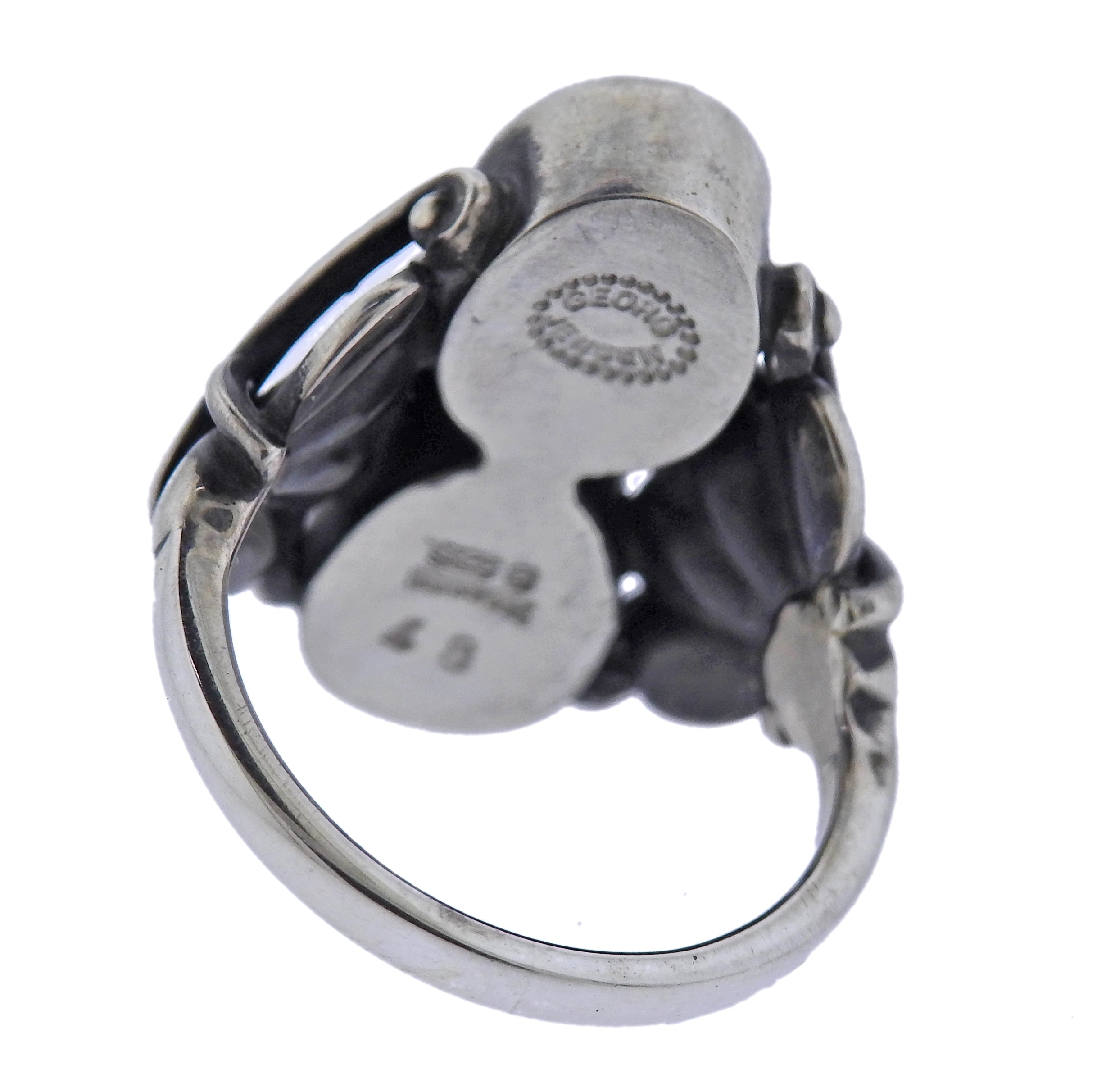 Georg Jensen Moonlight Blossom Moonstone Silver Ring 48