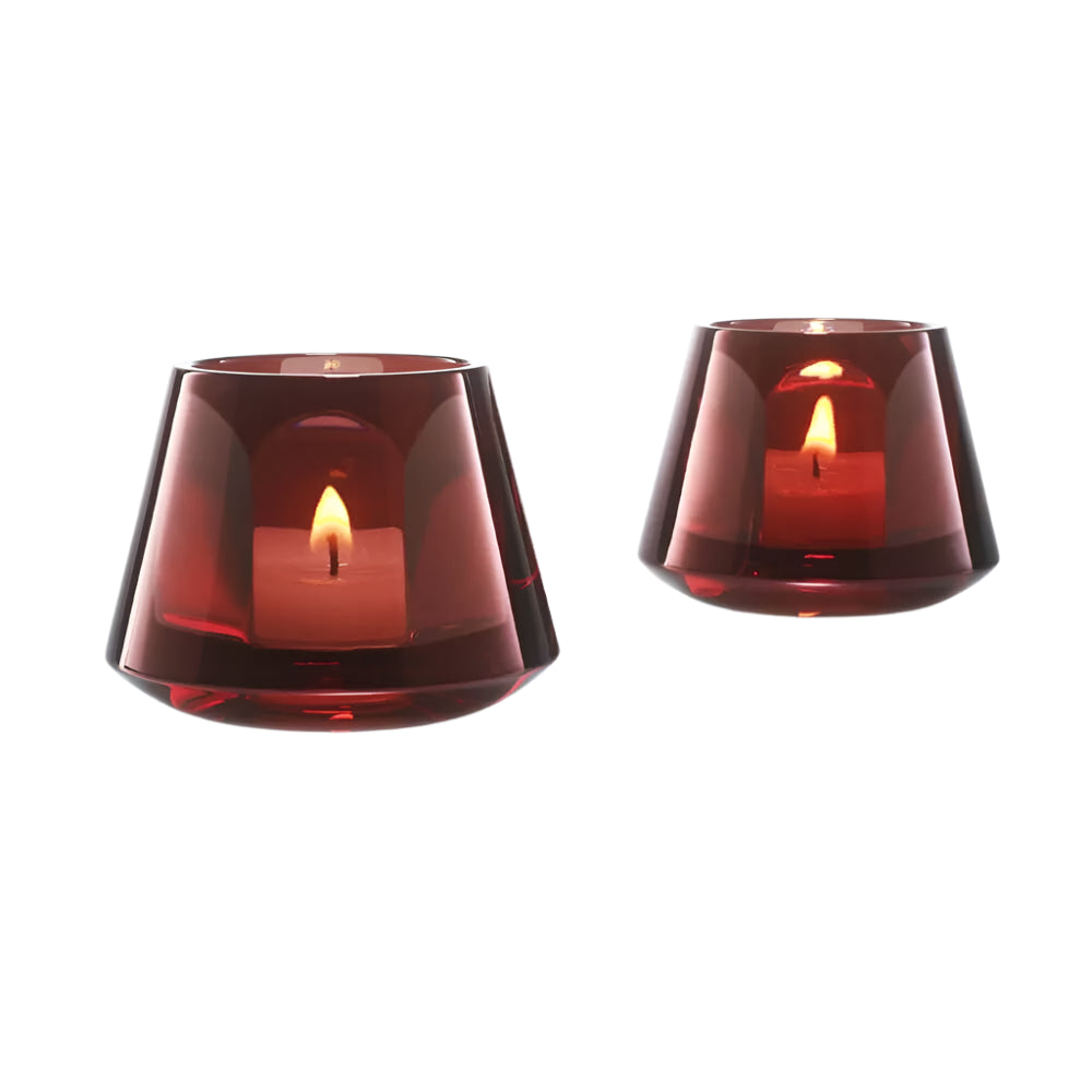 Baccarat Baby Our Fire Red Candle Holder Set of 2