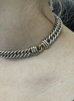 Christofle 18k Gold Sterling Silver Chain Necklace 009731