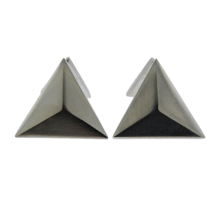 Georg Jensen Art Deco Sterling Silver Triangle Cufflinks OG-1910