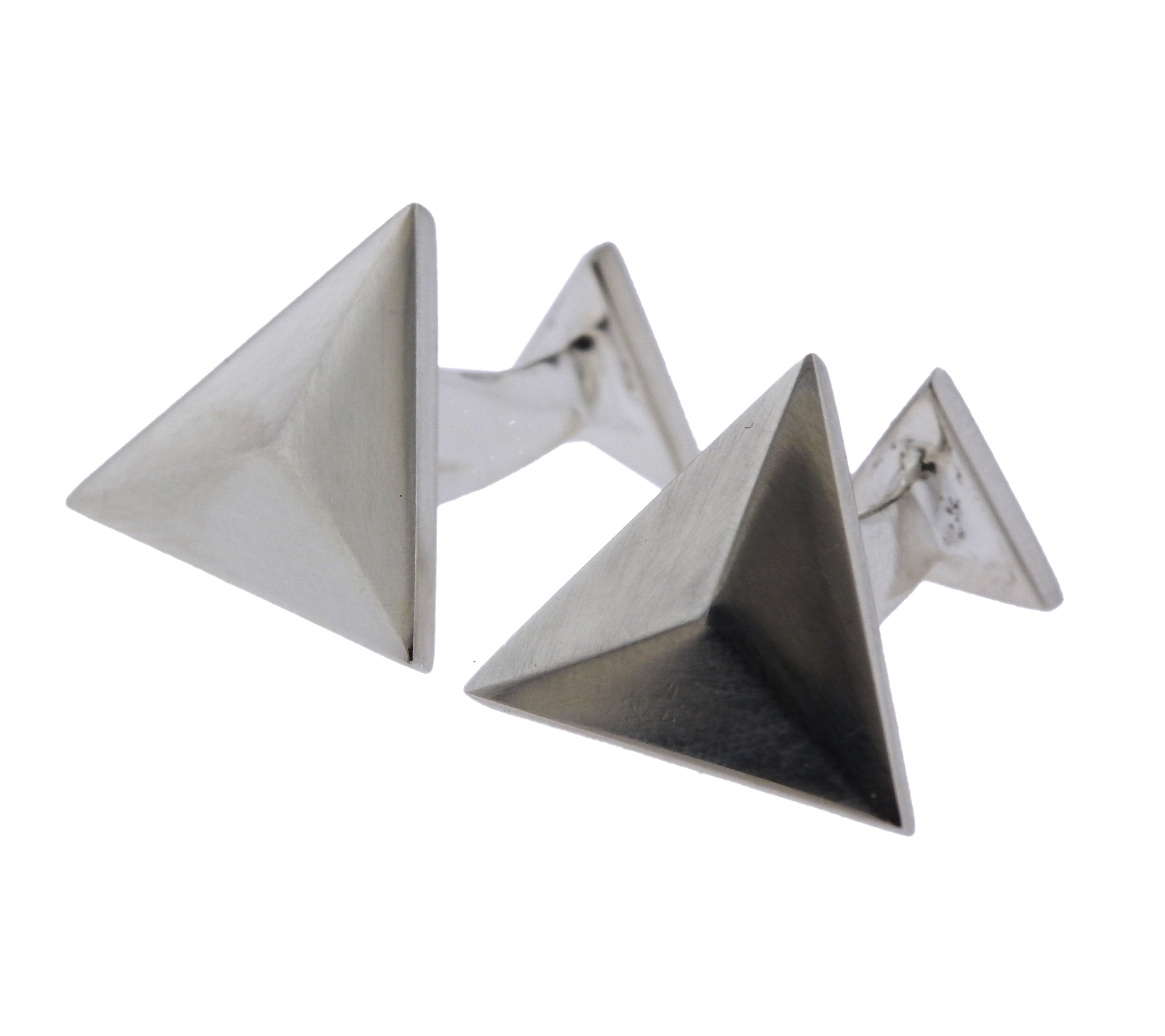 Georg Jensen Art Deco Sterling Silver Triangle Cufflinks OG-1910