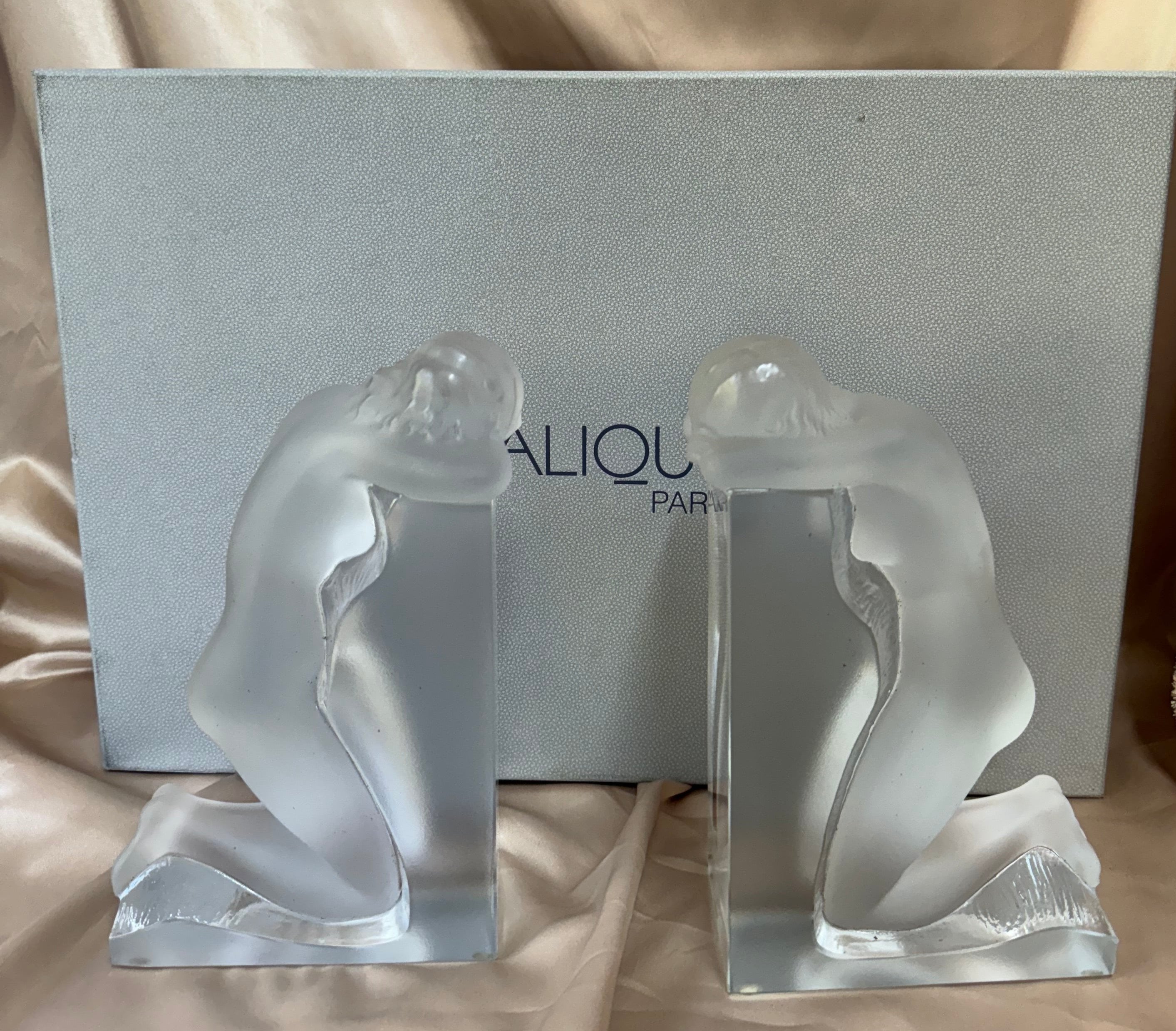 Lalique Crystal Reverie Bookends # 1185000
