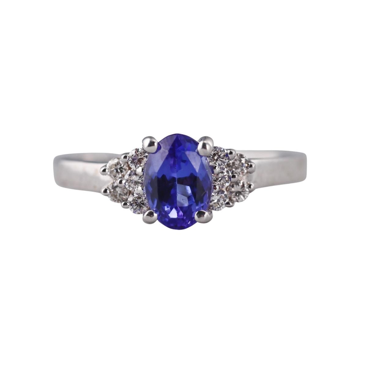 18k Gold Diamond 1.70ct Tanzanite Ring