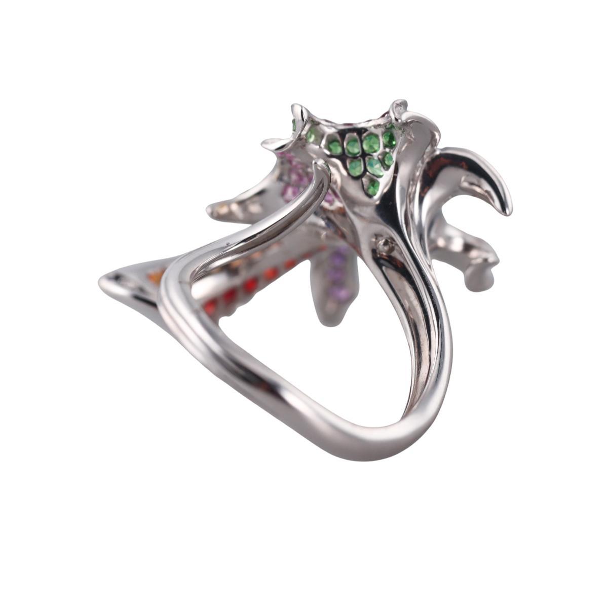 Carrera y Carrera Hoja Seca 18k Gold Diamond Multi Gemstone Ring