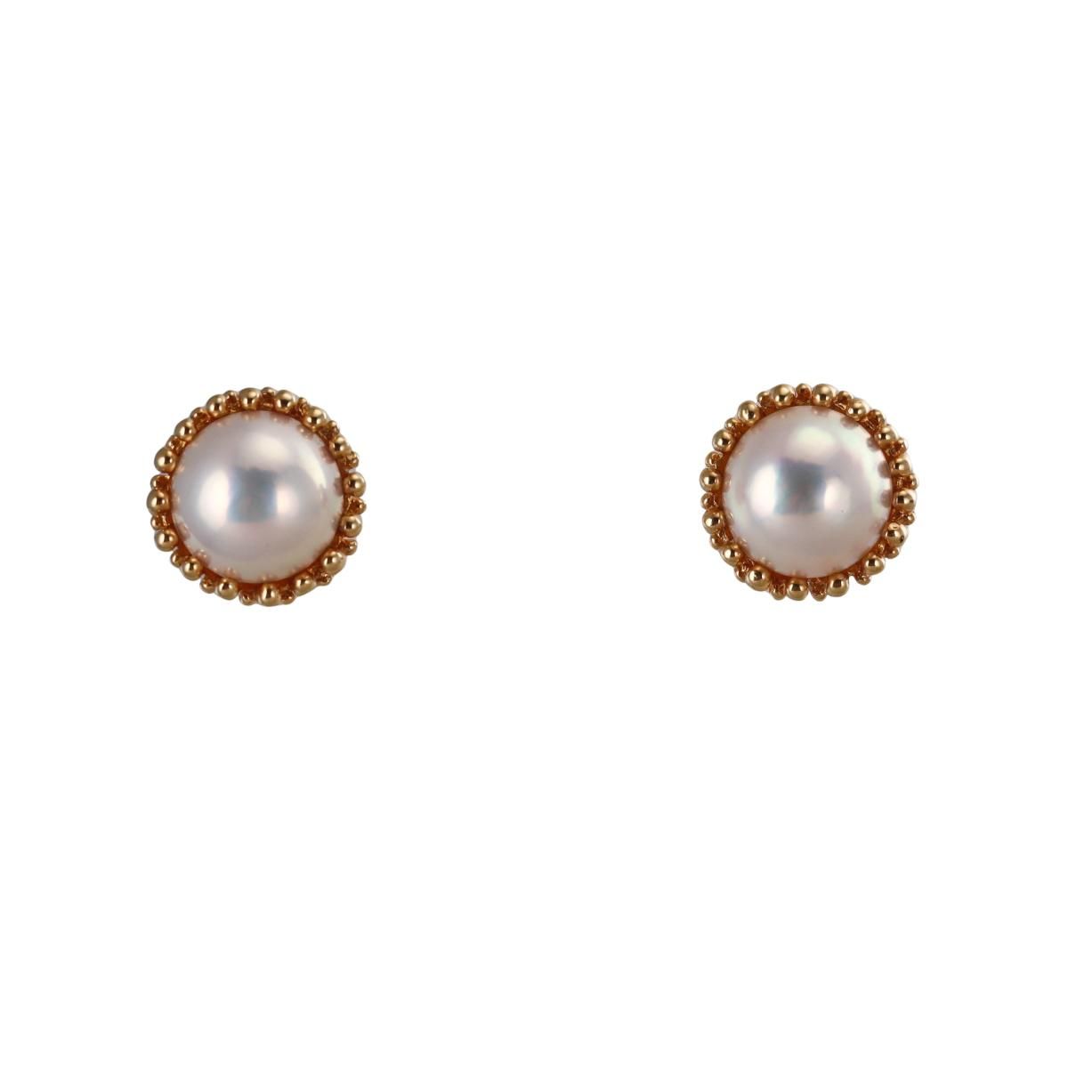 Tiffany & Co 18k Gold Pearl Earrings