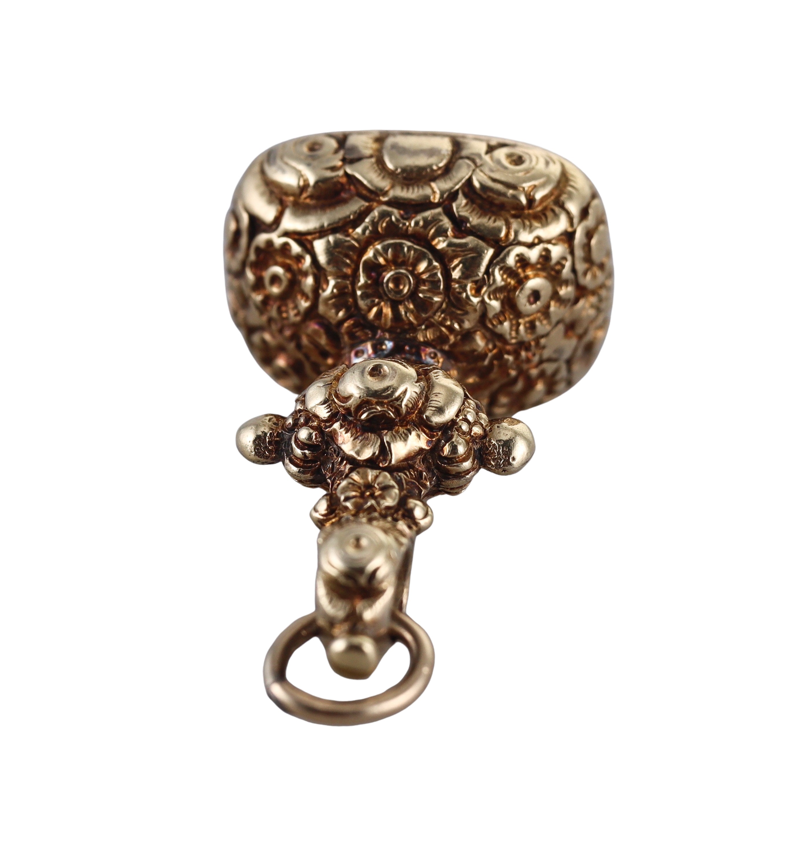 Antique 14k Gold Citrine Intaglio Fob Pendant