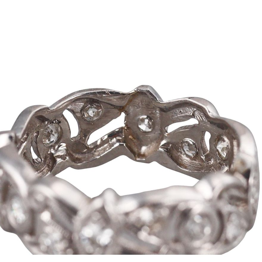 Mid Century Platinum Diamond Band Ring