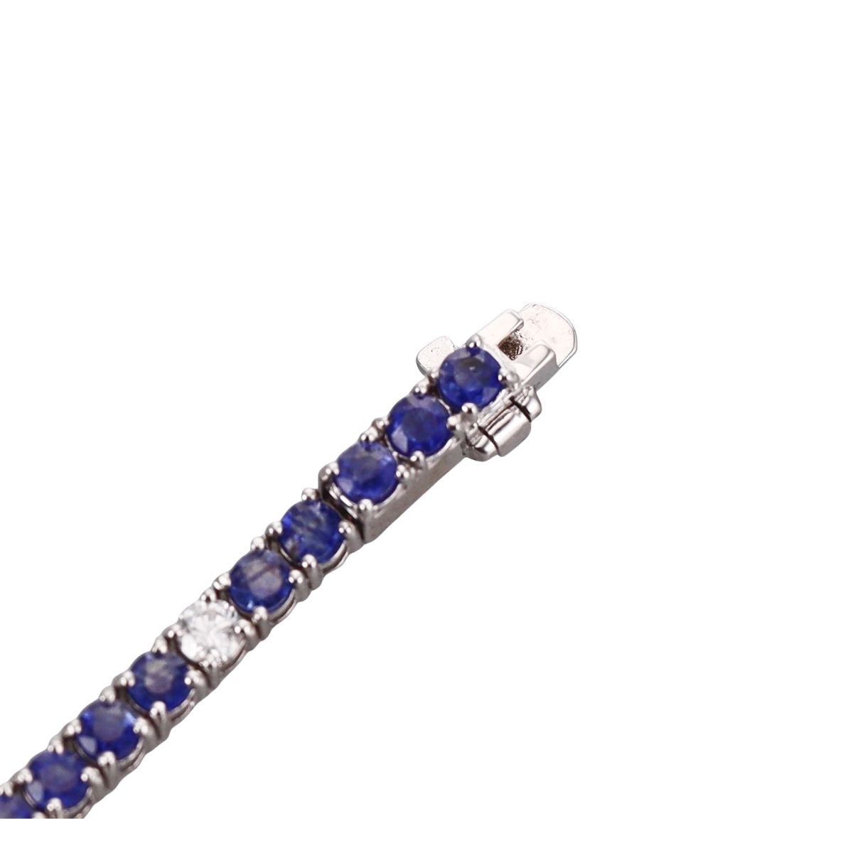 14k Gold Diamond Sapphire Tennis Bracelet